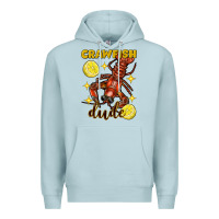 Blue Mist Mardi Gras Crawfish dude Premium Hoodie - FaDigitalArtStudio