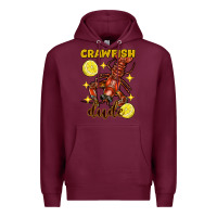 Burgundy Mardi Gras Crawfish dude Premium Hoodie - FaDigitalArtStudio
