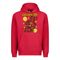 Cardinal Mardi Gras Crawfish dude Premium Hoodie - FaDigitalArtStudio