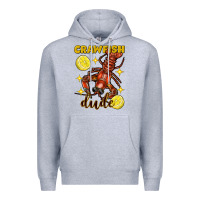 Heather Grey Mardi Gras Crawfish dude Premium Hoodie - FaDigitalArtStudio