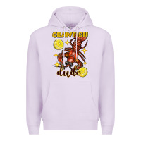 Lilac Mardi Gras Crawfish dude Premium Hoodie - FaDigitalArtStudio