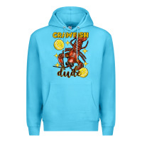 Ocean Blue Mardi Gras Crawfish dude Premium Hoodie - FaDigitalArtStudio
