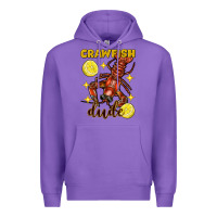 Purple Mardi Gras Crawfish dude Premium Hoodie - FaDigitalArtStudio