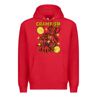 Red Mardi Gras Crawfish dude Premium Hoodie - FaDigitalArtStudio