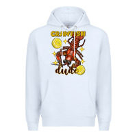 White Mardi Gras Crawfish dude Premium Hoodie - FaDigitalArtStudio