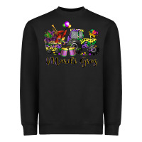 Black mardi gras tractor Heavyweight Sweatshirt - CowGirlArtShop