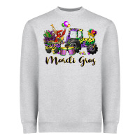 Heather Grey mardi gras tractor Heavyweight Sweatshirt - CowGirlArtShop