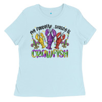 Baby Blue my favorite season is crawfish Ladies Tee - MaliasSmallBusiness