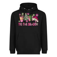 Black Pink Christmas Tis The Season Heavyweight Hoodie - FaDigitalArtStudio