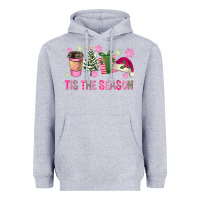Heather Grey Pink Christmas Tis The Season Heavyweight Hoodie - FaDigitalArtStudio