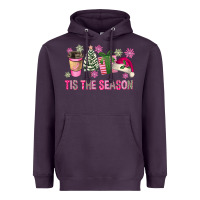 Plum Pink Christmas Tis The Season Heavyweight Hoodie - FaDigitalArtStudio