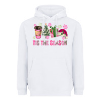 White Pink Christmas Tis The Season Heavyweight Hoodie - FaDigitalArtStudio