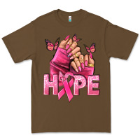 Cacao Hope Breast Cancer Caucasian hand nails Premium Tee - NancyCooperArtShop