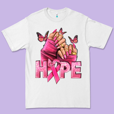 Hope Breast Cancer Caucasian Hand Nails Premium Tee Designed By Nancycooperartshop
