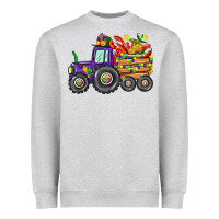 Heather Grey mardi gras tractor Heavyweight Sweatshirt - CowGirlArtShop
