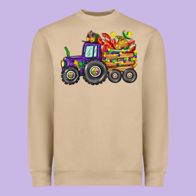 Mardi Gras Tractor Heavyweight Sweatshirt Designed By Cowgirlartshop