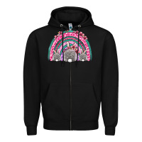 Black Easter bunny rainbow Zipper Hoodie - OliviaCreatesArt