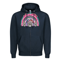 Navy Easter bunny rainbow Zipper Hoodie - OliviaCreatesArt