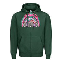 Sports Green Easter bunny rainbow Zipper Hoodie - OliviaCreatesArt