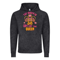 Vintage Black the queen is 38 long live the queen Vintage Hoodie - Jasminsmagicworld