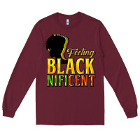 Burgundy feeling blacknificent Long Sleeve Tee - NancyCooperArtShop