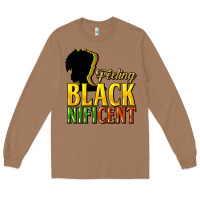 Toasted Coconut feeling blacknificent Long Sleeve Tee - NancyCooperArtShop
