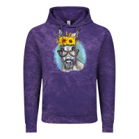 Cloud Purple Sunflower Glasses Donkey Vintage Hoodie - RanaPortraitStore
