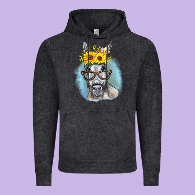 Sunflower Glasses Donkey Vintage Hoodie Designed By Ranaportraitstore