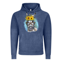 Vintage Denim Sunflower Glasses Donkey Vintage Hoodie - RanaPortraitStore