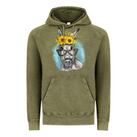 Vintage Olive Sunflower Glasses Donkey Vintage Hoodie - RanaPortraitStore