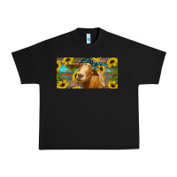 Black Goat with sunflowers and leopard Urban Heavy Tee - RanaPortraitStore