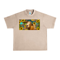 French Oak Goat with sunflowers and leopard Urban Heavy Tee - RanaPortraitStore