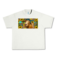 Pistachio Goat with sunflowers and leopard Urban Heavy Tee - RanaPortraitStore