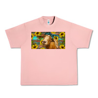 Salmon Goat with sunflowers and leopard Urban Heavy Tee - RanaPortraitStore