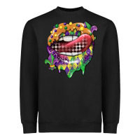 Black mardi gras lips Heavyweight Sweatshirt - CowGirlArtShop