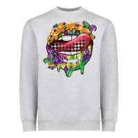 Heather Grey mardi gras lips Heavyweight Sweatshirt - CowGirlArtShop