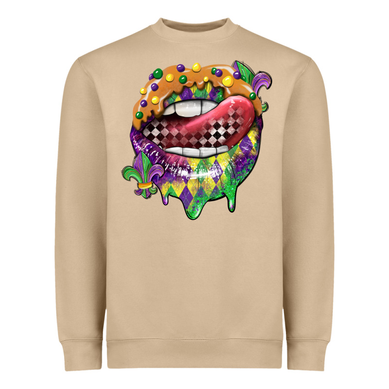 Mardi Gras Lips Heavyweight Sweatshirt by CowGirlArtShop | Teevron