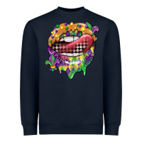 Navy mardi gras lips Heavyweight Sweatshirt - CowGirlArtShop