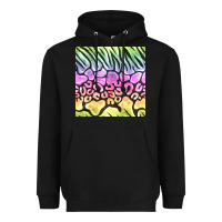 Black neon rainbow safari seamless pattern Heavyweight Hoodie - BundleAndBundleShop