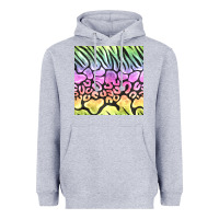 Heather Grey neon rainbow safari seamless pattern Heavyweight Hoodie - BundleAndBundleShop
