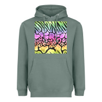 Sage neon rainbow safari seamless pattern Heavyweight Hoodie - BundleAndBundleShop