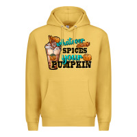 Antique Gold whatever spice your pumpkin coffee cup Premium Hoodie - FaDigitalArtStudio