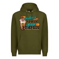 Army Green whatever spice your pumpkin coffee cup Premium Hoodie - FaDigitalArtStudio