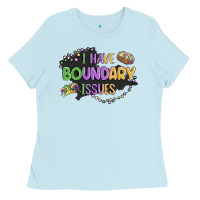 Baby Blue ı have boundary ıssues Ladies Tee - MaliasSmallBusiness