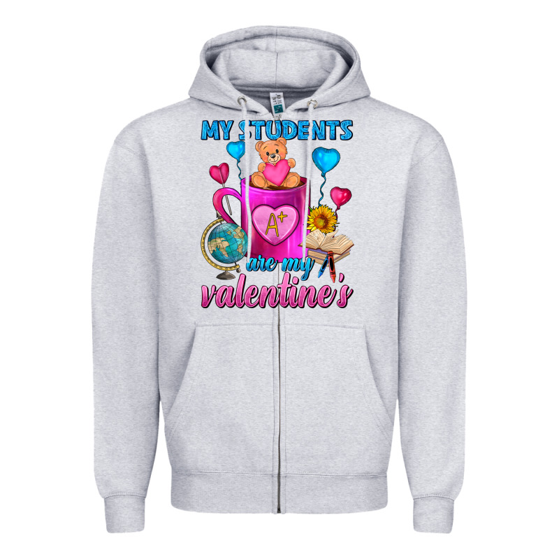 My Students Are My Valentines Day Coffee Mug Zipper Hoodie by FaDigitalArtStudio | Teevron