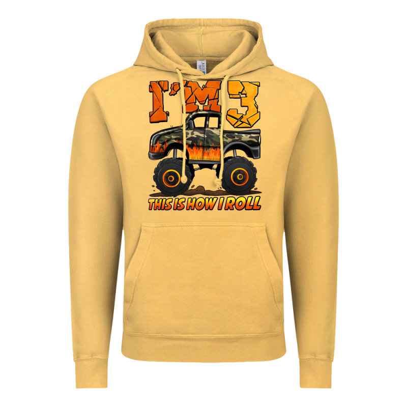 I'm Three This Is How I Roll Monster Truck Birthday Vintage Hoodie by Jasminsmagicworld | Teevron