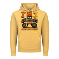 Vintage Mustard i'm three this is how i roll monster truck birthday Vintage Hoodie - Jasminsmagicworld