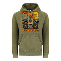 Vintage Olive i'm three this is how i roll monster truck birthday Vintage Hoodie - Jasminsmagicworld