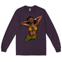 Plum black woman Long Sleeve Tee - NancyCooperArtShop
