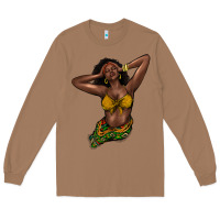 Toasted Coconut black woman Long Sleeve Tee - NancyCooperArtShop
